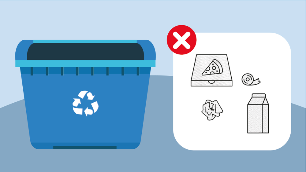 Qué NO tirar en el contenedor azul o de papel y cartón