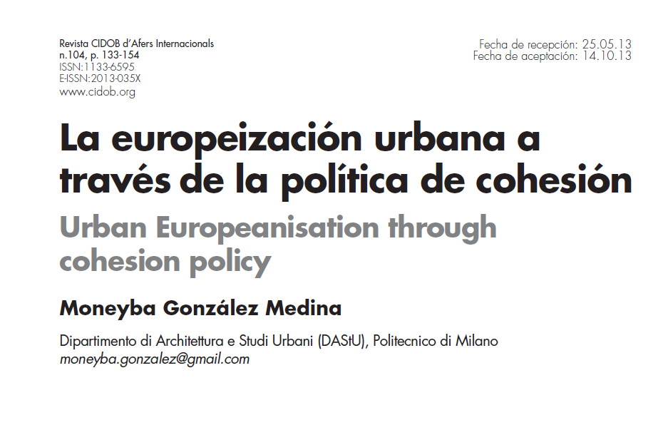 A europeización urbana a través da política de cohesión