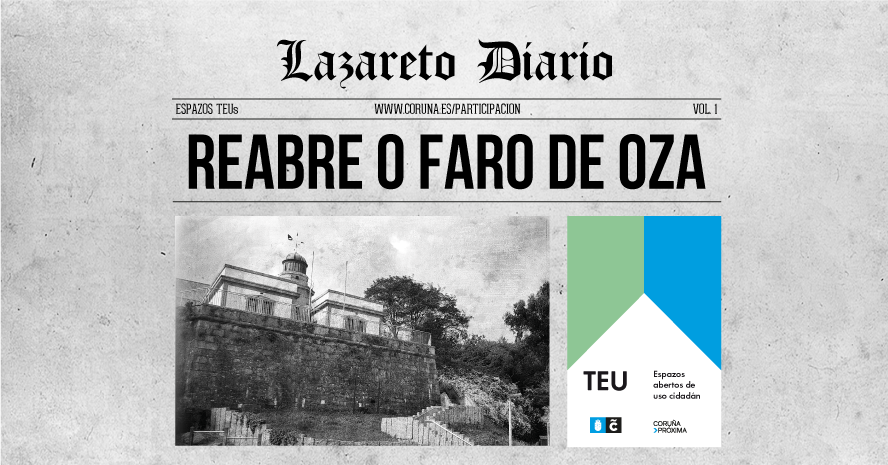 Imagen de un periódico con una noticia sobre el Faro de Oza en la portada