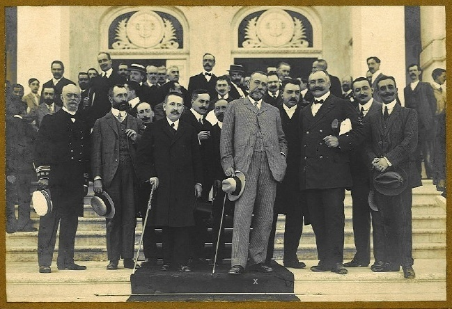 Foto da visita de Alberto I de Mónaco á Coruña