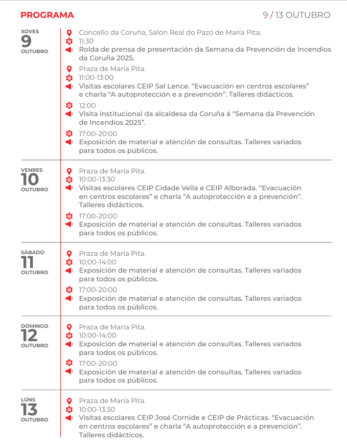 programación diaria da Semana da Prevención 2025