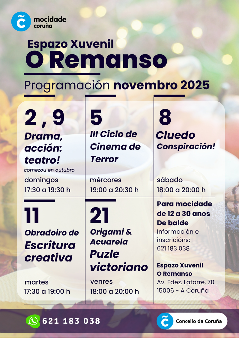 Banner das actividades do mes de novembro 2025