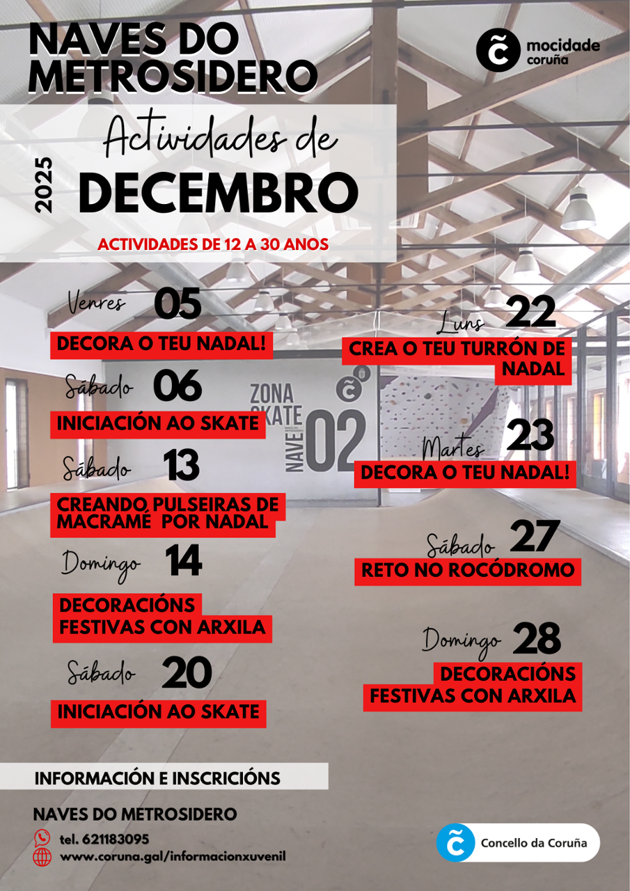 Cartel das actividades do mes de decembro 2025