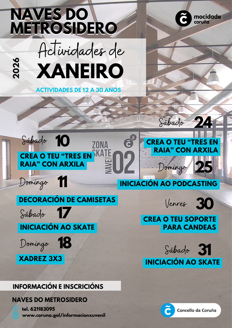 Cartel das actividades do mes de xaneiro 2026