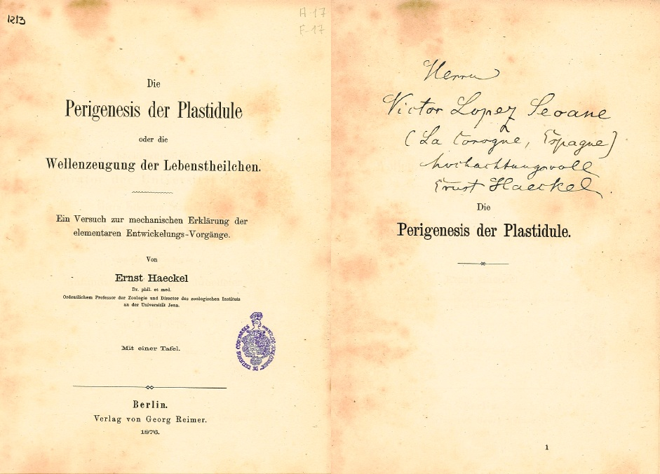 Die Perigenesis der Plastidule oder die Wellenzeugrung der Lebenstheilchen