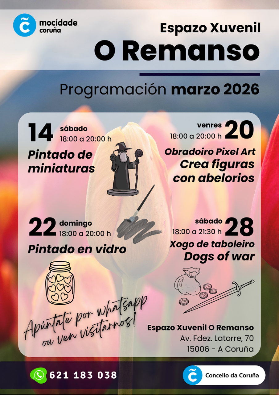 Cartel das actividades do mes de marzo 2026
