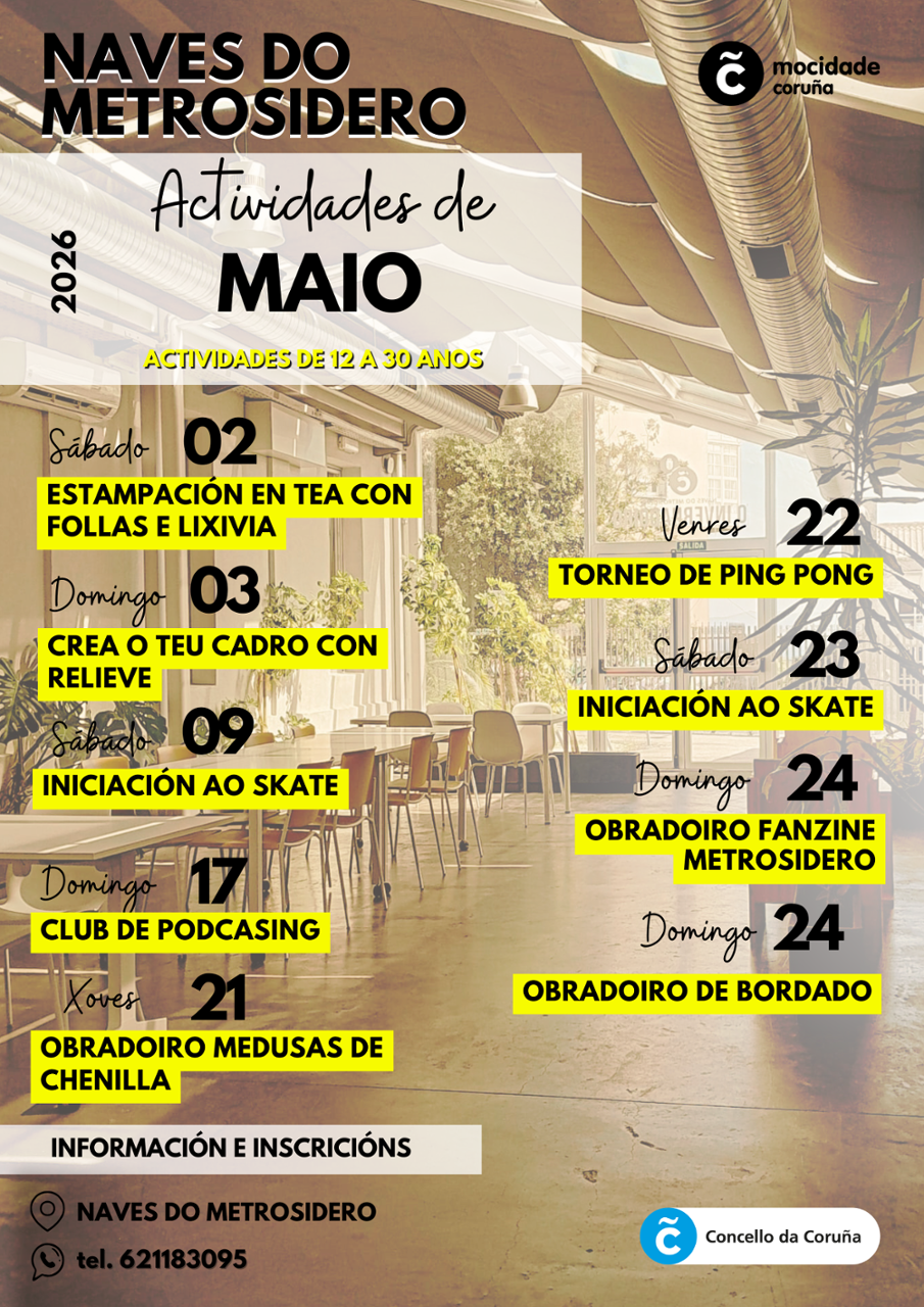 Cartel actividades maio Naves de Metrosidero