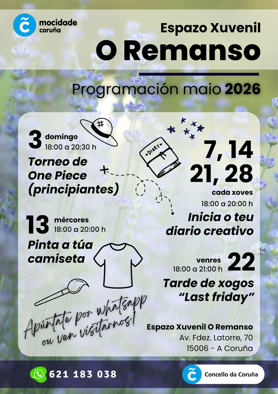 Cartel actividades maio O Remanso