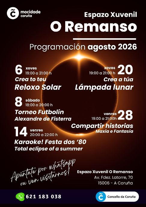 Cartel das actividades do mes de agosto 2026