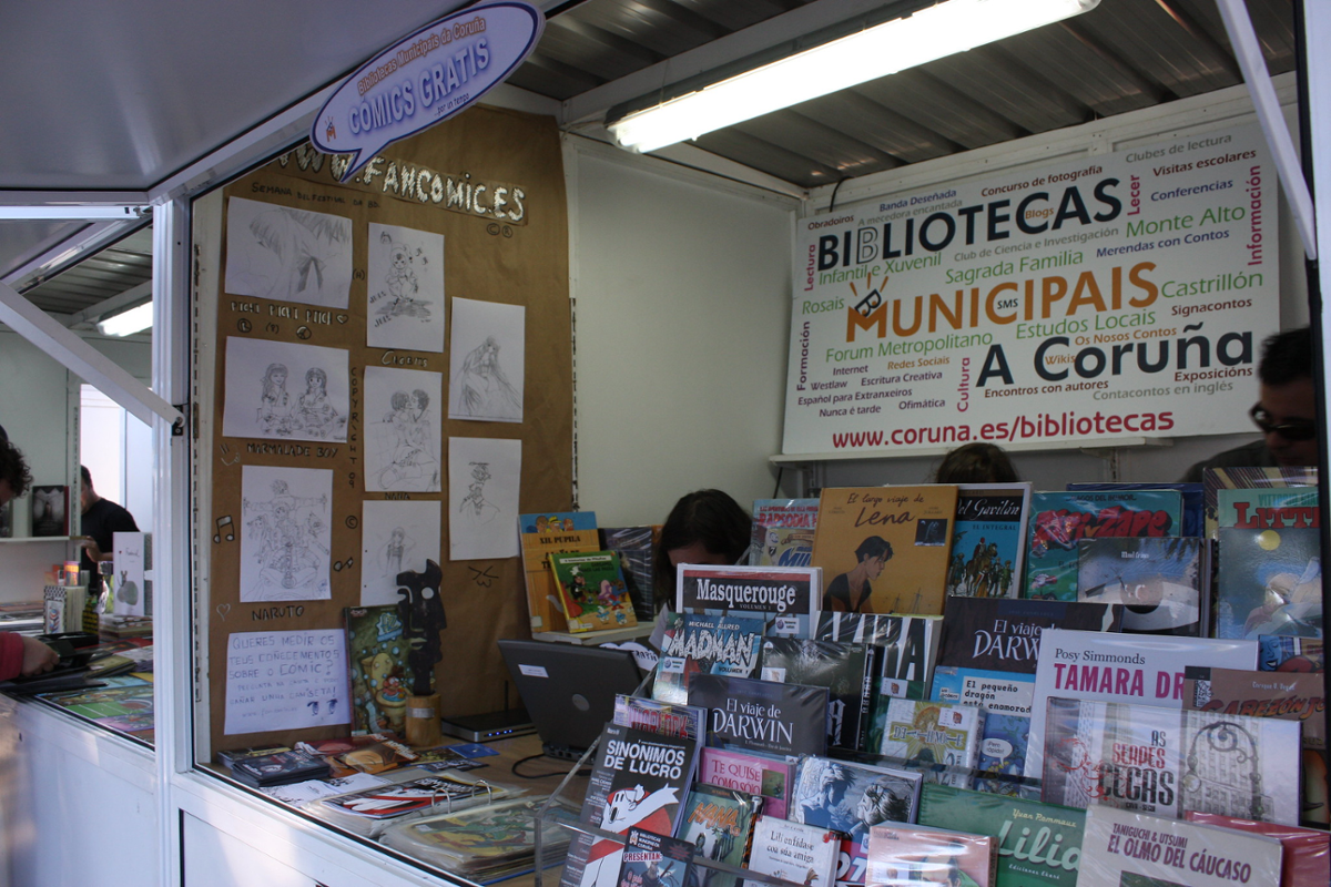 Caseta de las bibliotecas en Viñetas desde o Atlántico