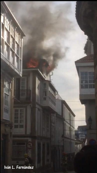 a guardilla en chamas