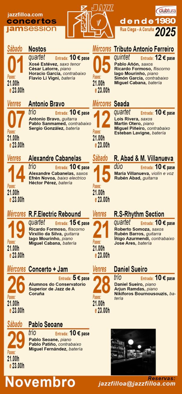 Cartel cos concertos do mes 