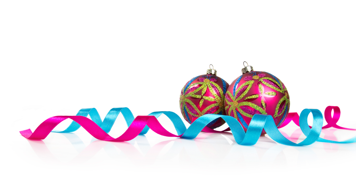 Bolas y cintas de Navidad