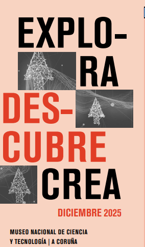 portada do folleto da axenda de decembro: Explora, Descobre, Crea