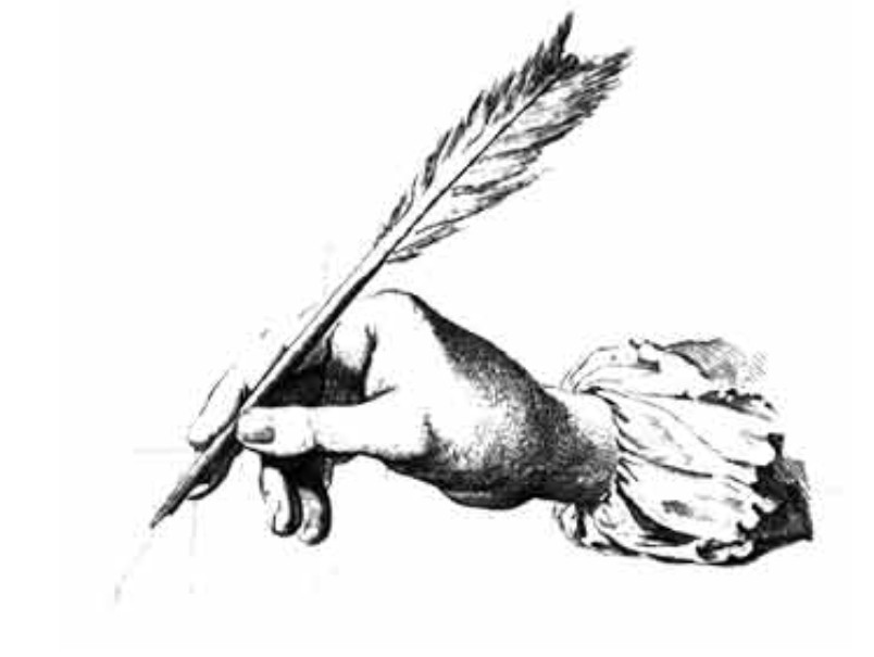 debuxo de man con pluma