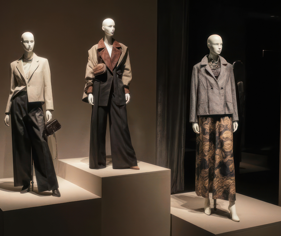 Fotografa dun escaparate dunha tenda de roupa.