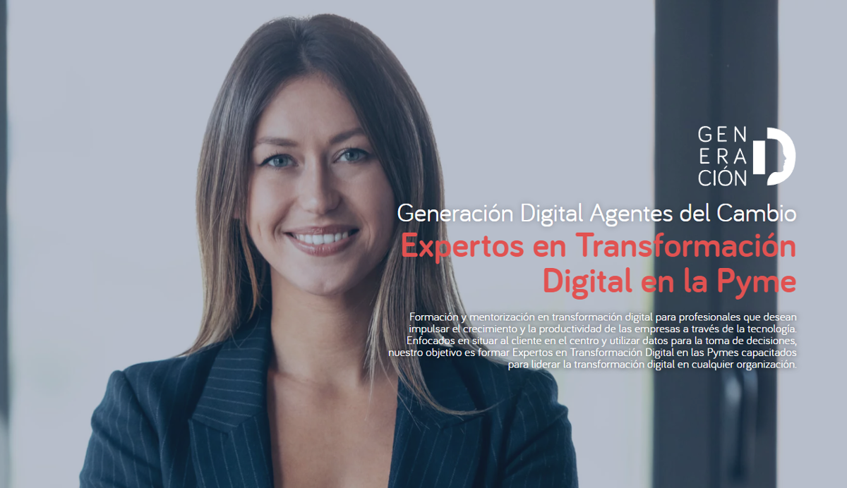 Cartel do programa sobre a fotografía dunha moza en traxe de chaqueta sorrindo.