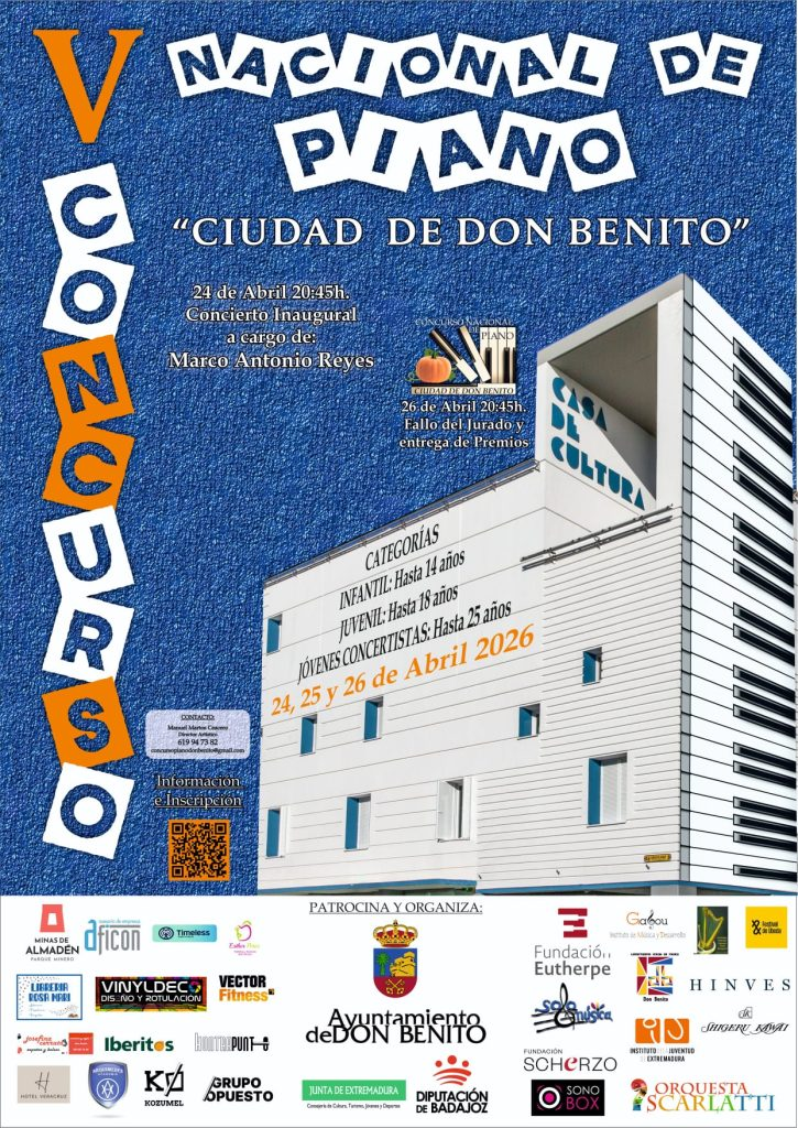 Cartel V Concurso Nacional de Piano “Cidade de Don Benito”
