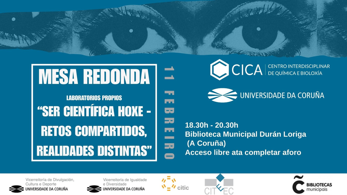 Cartel da mesa redonda do CICA na Biblioteca Durán Loriga