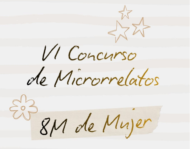 Cartel co nome do concurso. Está decorado con tres estrelas na parte superior e unha flor á esquerda.