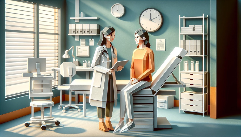 Ilustración de una consulta médica