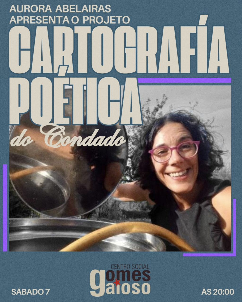 Cartel do evento co imaxe da autora