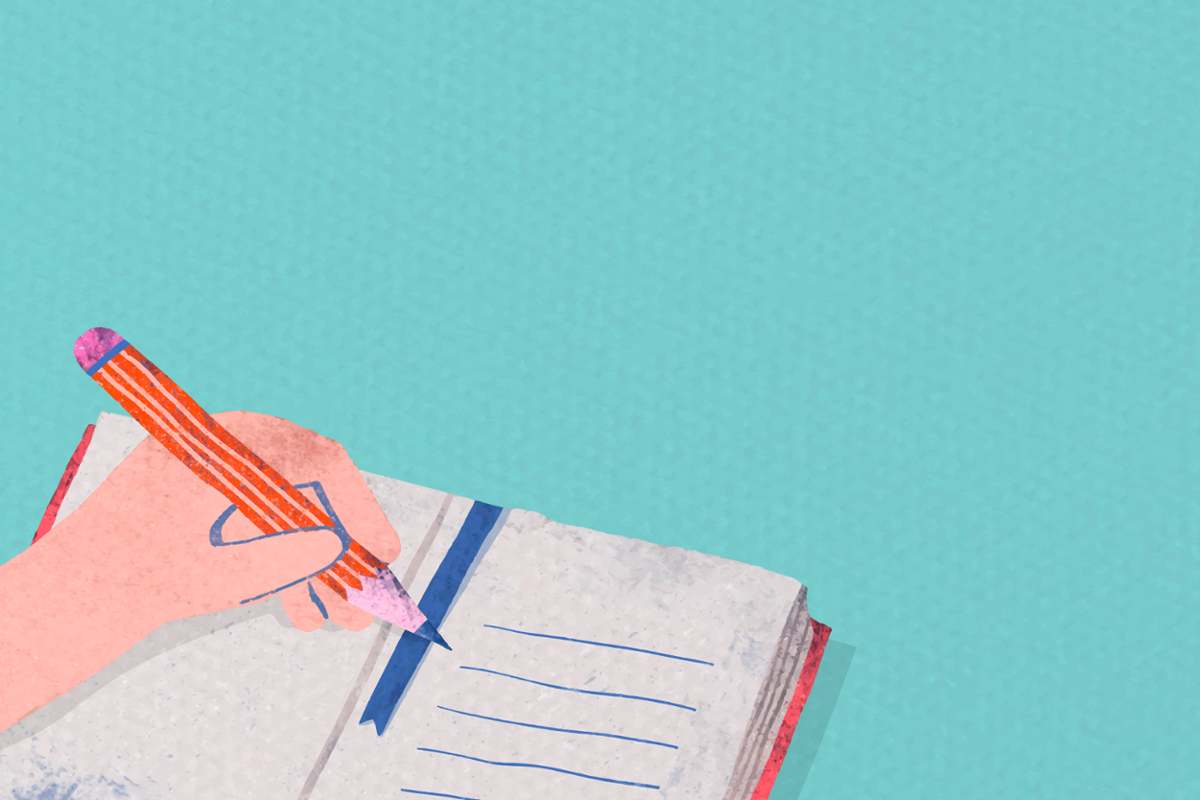 Ilustración de lapis en caderno