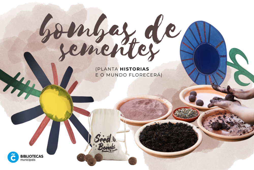 Cartel bombas de sementes con motivo do día do libro infantil e xuvenil