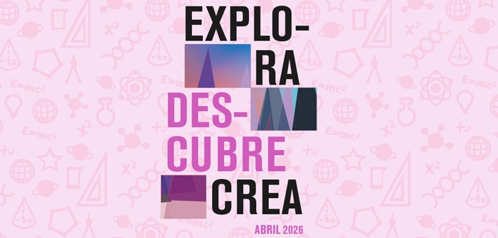portada do folleto da axenda de abril: Explora, descubre, crea