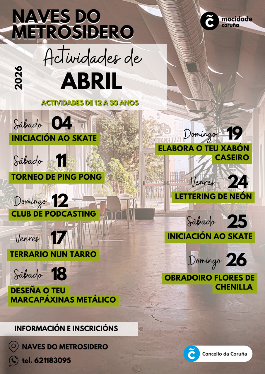 Cartel das actividades do mes de abril 2026