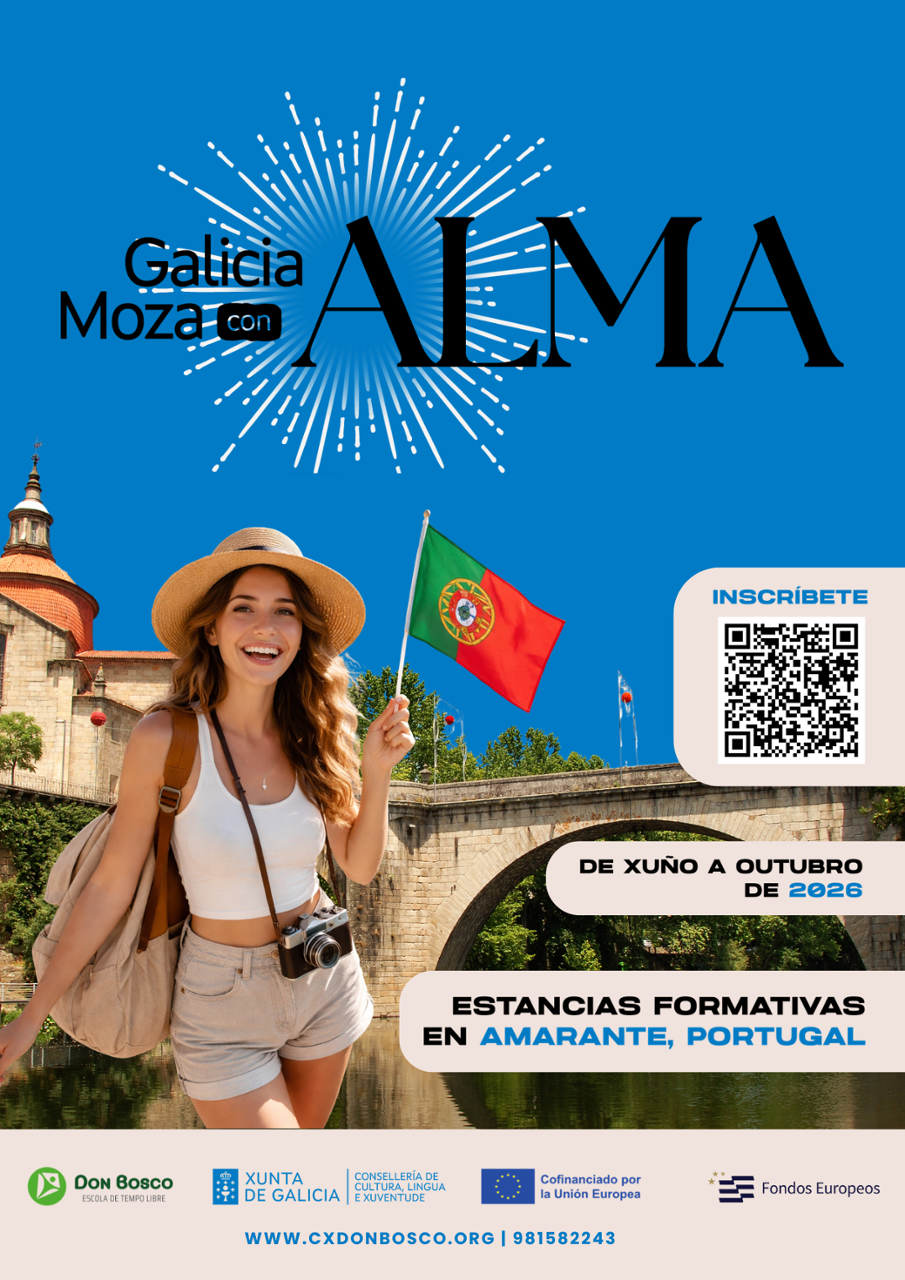 Persoa moza cunha bandeiriña de Portugal.