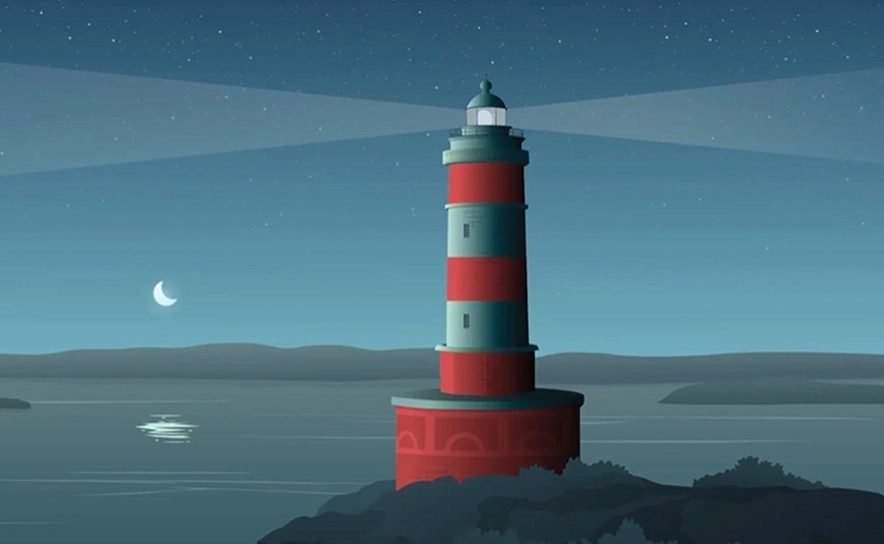 cartel do festival de 2025 co debuxo dun faro