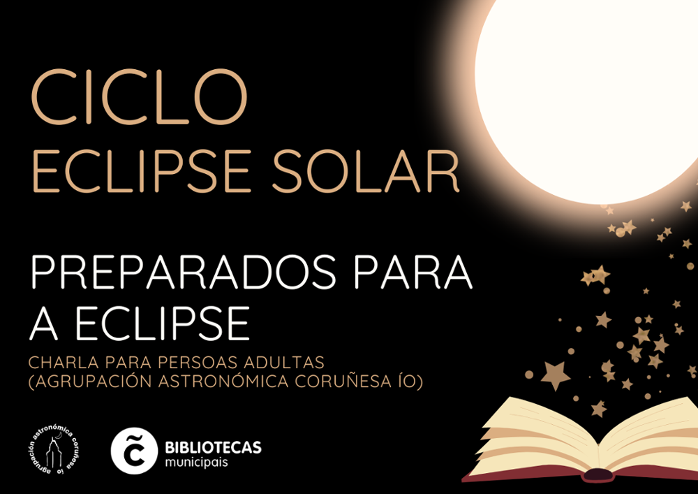 Cartel da charla Preparados para a eclipse