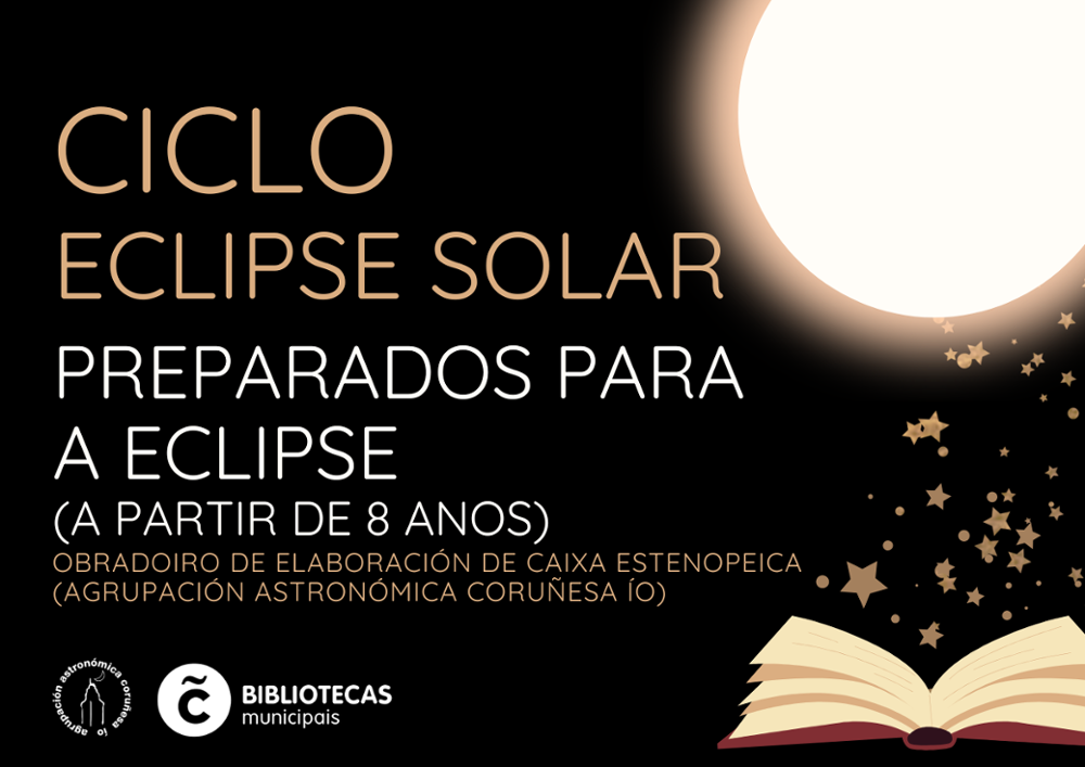Cartel do taller Preparados para a eclipse (a partir de 8 anos)