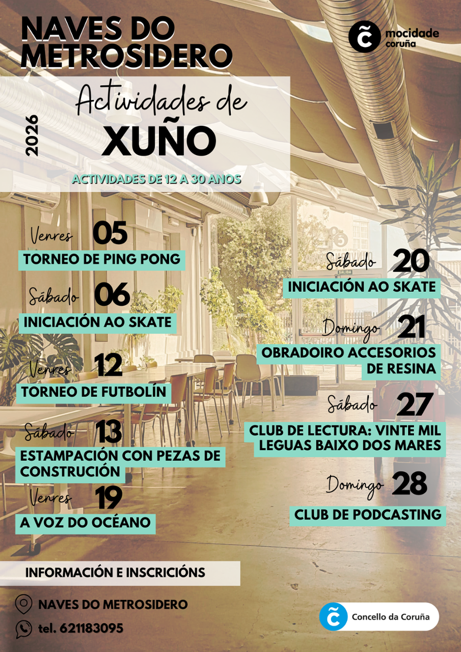 Cartel das actividades do mes de xuño 2026