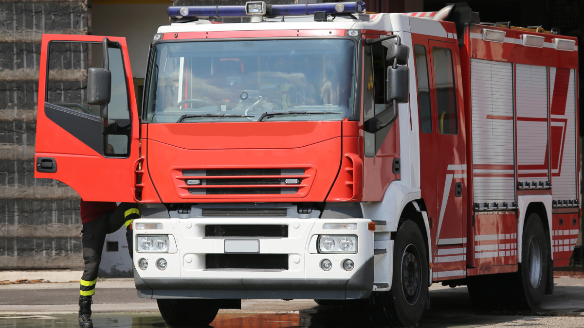 Fotografía dun camión de bomberios.