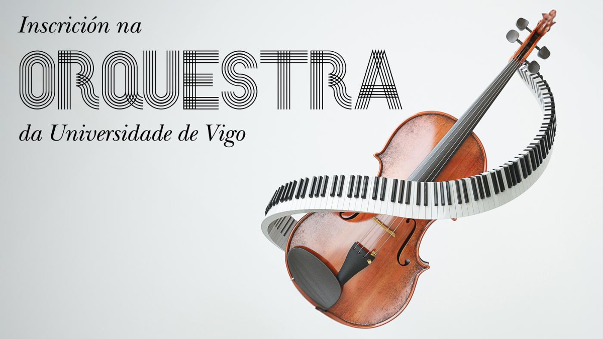 violín envolto nun teclado