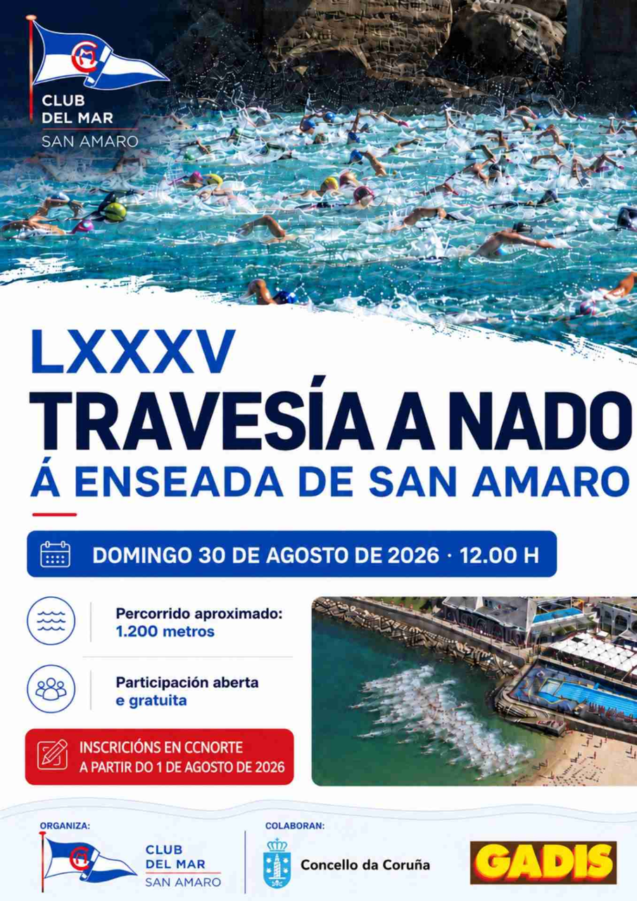 Cartel LXXXV Travesía a nado á enseada de Santo Amaro