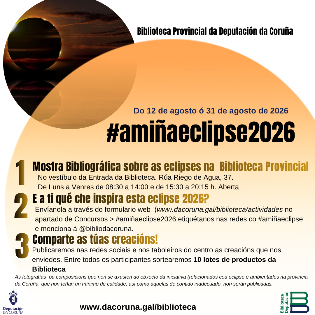 cartel das actividades da bibliotecas arredor da eclipse.