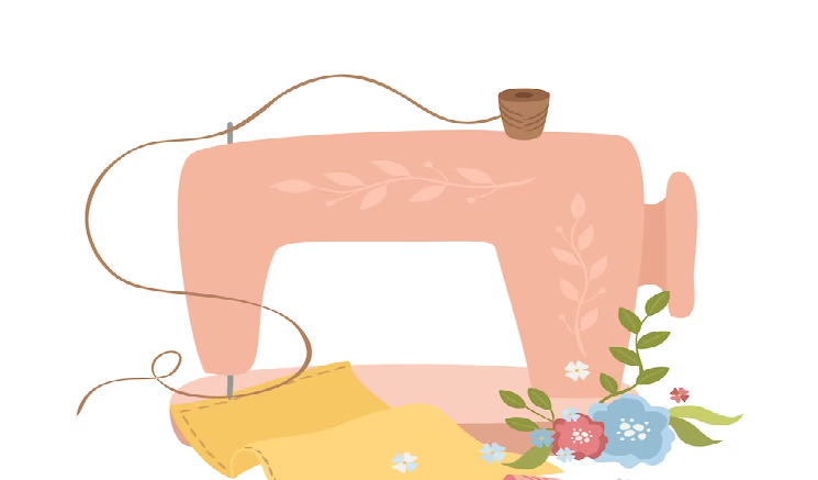 Ilustración dunha máquina de coser