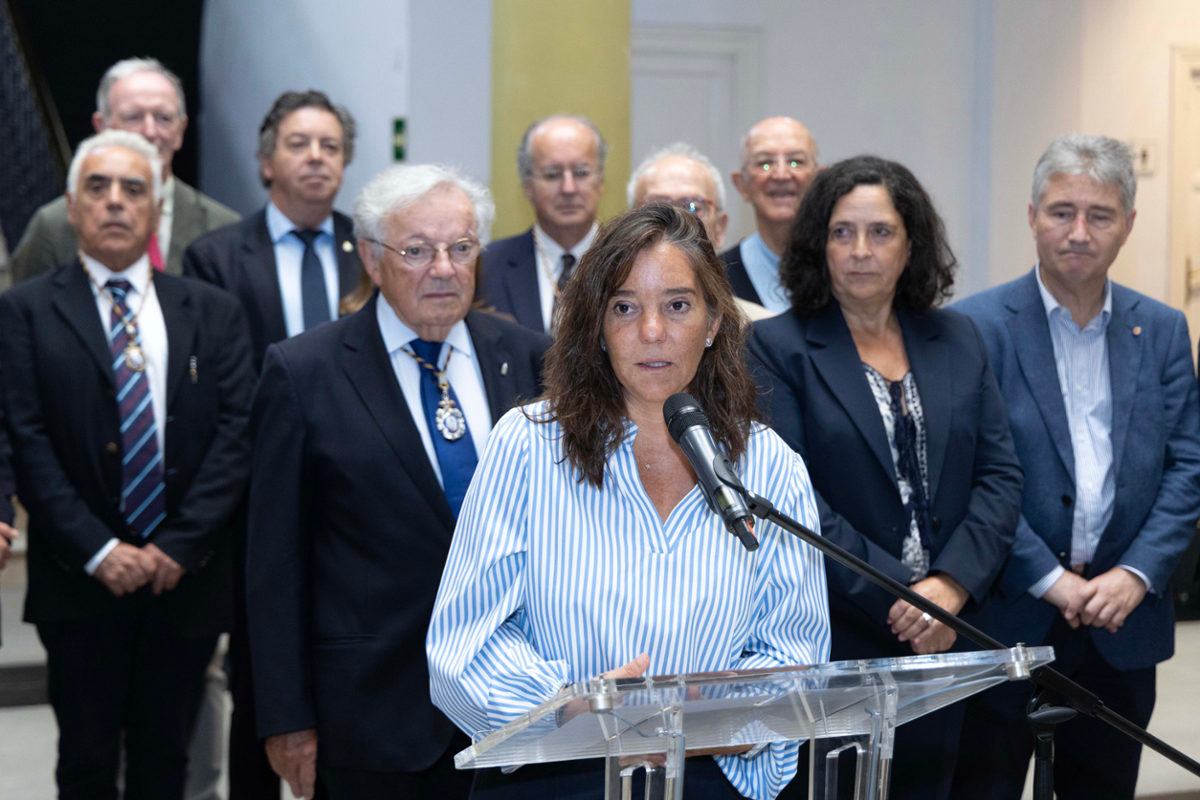 A alcaldesa, Inés Rey, no acto de hoxe.