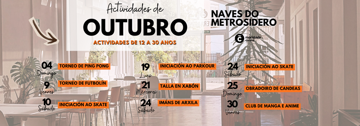 Cartel das actividades do mes de outubro 2026